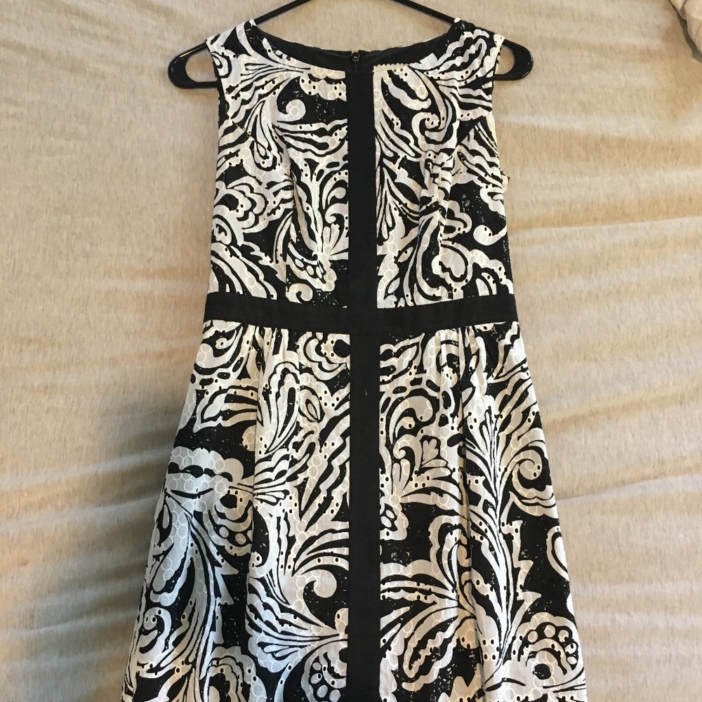 Knee Length Anthropologie Dress, Size 0, Black and White
